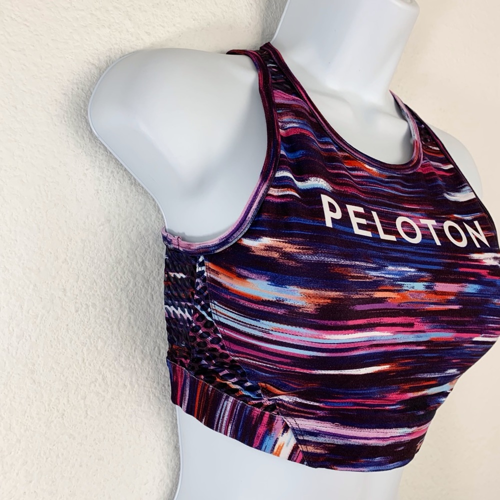 Peloton X WITH Melody Printed High Neck Sports Bra Sz S - Picture 3 of 14